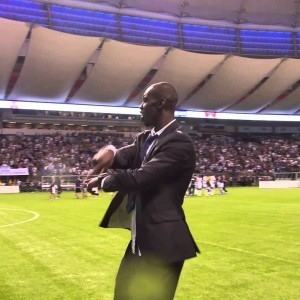 Canadian Championship Celebrations - Kah celebrates on a hoverboard