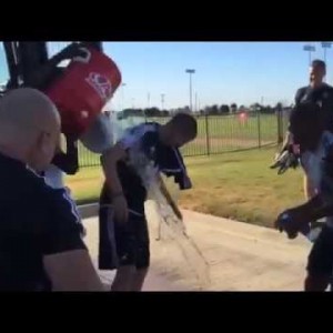 Robbo gets the birthday shower